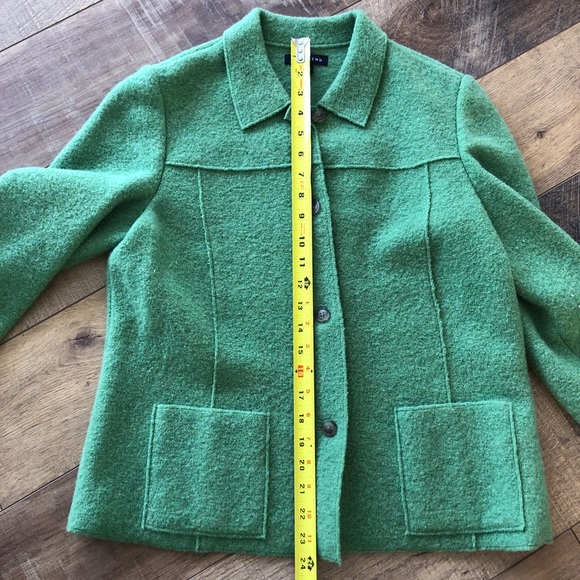 Dusty light green boiled wool Lands End jacket - Picture 4 of 7